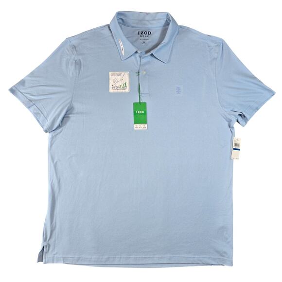 Izod Golf Polo Shirt Mens XL Blue Performance UPF50 SwingFlex Stretch Activewear - Picture 1 of 9